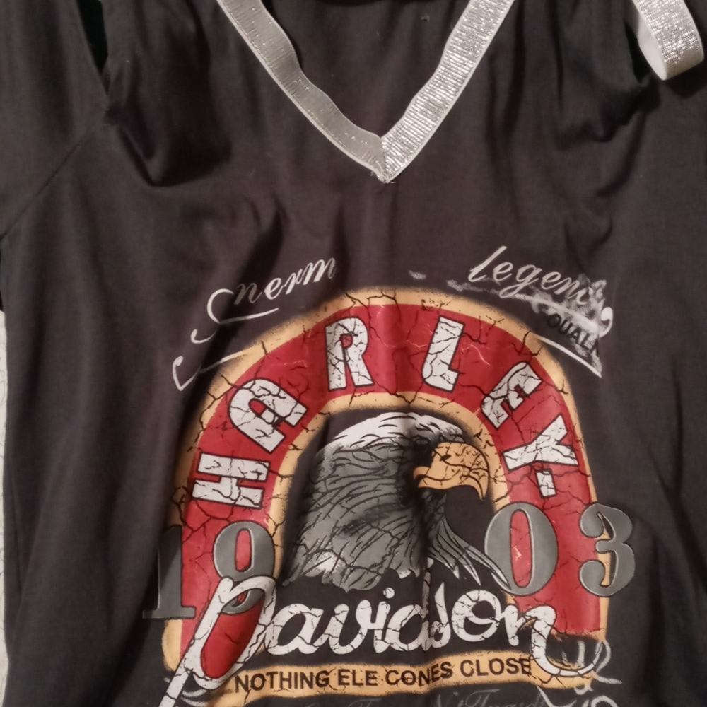 Harley t shirt new black and gray